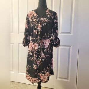 41 Hawthorn Pink and Orange V-Neck Dress